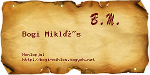 Bogi Miklós névjegykártya